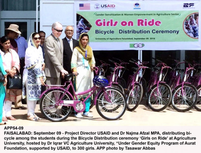 usaid donates 200 bicycles to uaf women s cycling club