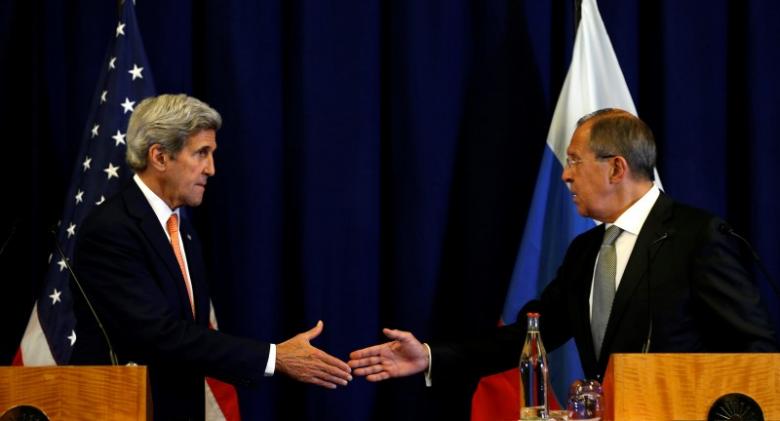 us secretary of state john kerry and russian foreign minister sergei lavrov r shake hands at the conclusion of their news conference following their meeting in geneva switzerland where they discussed the crisis in syria september 9 2016 photo reuters