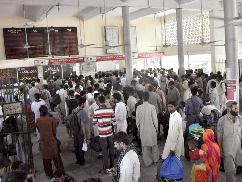 a huge number of people were seen at cantt station to board a train to return to their hometowns to spend eid with their families photo mohammad saqib express