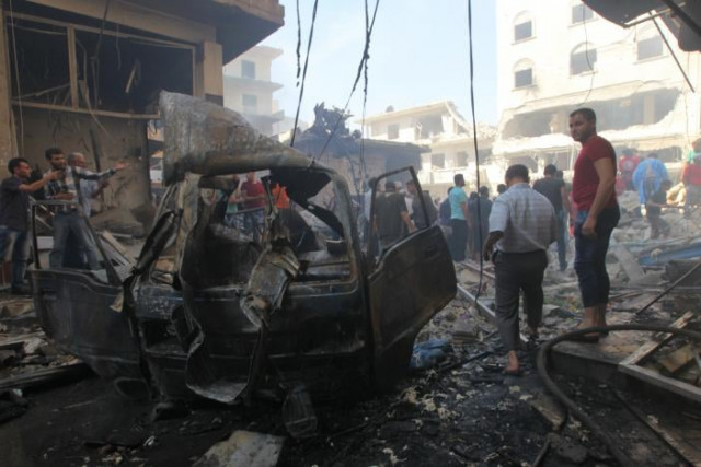 residents inspect a damaged site after airstrikes on a market in the rebel controlled city of idlib september 10 2016 photo reuters residents inspect a damaged site after airstrikes on a market in the rebel controlled city of idlib september 10 2016 photo reuters