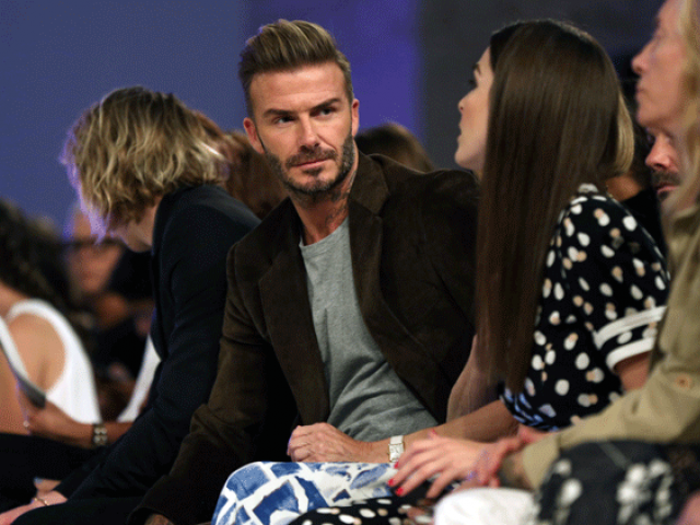 Former football star David Beckham attend the Victoria Beckham Spring Summer 2017 show at New York Fashion Week in New York, on September 11, 2016. PHOTO: AFP