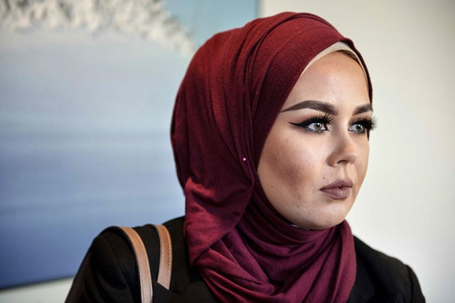 this file photo taken on september 8 2016 at the court in sandnes shows malika bayan who was turned away by a norwegian hairdresser merete hodne beceause of wearing a headscarf photo afp this file photo taken on september 8 2016 at the court in sandnes shows malika bayan who was turned away by a norwegian hairdresser merete hodne beceause of wearing a headscarf photo afp