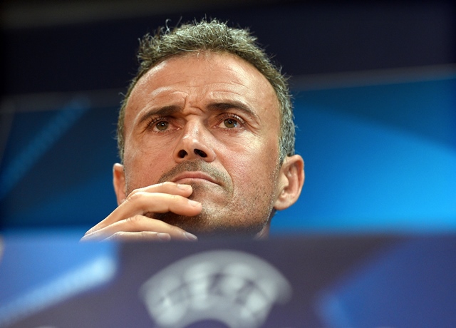 barcelona 039 s coach luis enrique looks on during a press conference at the sports center fc barcelona joan gamper in sant joan despi near barcelona on september 12 2016 on the eve of their champions league football match against celtic cf photo afp