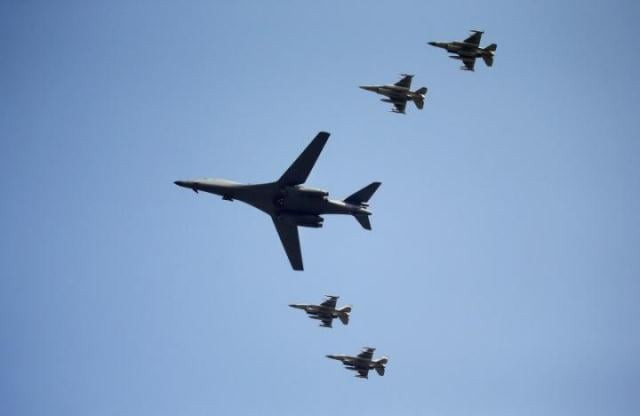 a u s air force b 1b bomber flies over osan air base in pyeongtaek south korea photo reuters a u s air force b 1b bomber flies over osan air base in pyeongtaek south korea photo reuters