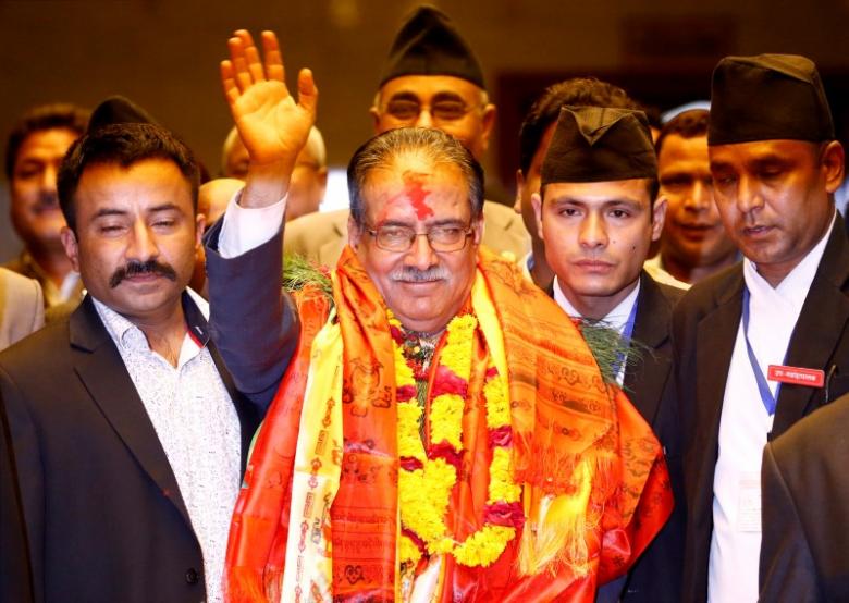 nepal 039 s newly elected prime minister pushpa kamal dahal also known as prachanda waves towards the media after he was elected nepal 039 s 24th prime minister in 26 years in kathmandu nepal august 3 2016 reuters