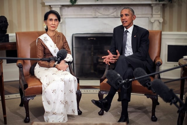 u s president barack obama talks to the media as he meets with myanmar 039 s state counsellor aung san suu kyi at the oval office of the white house in washington d c u s september 14 2016 photo reuters u s president barack obama talks to the media as he meets with myanmar 039 s state counsellor aung san suu kyi at the oval office of the white house in washington d c u s september 14 2016 photo reuters