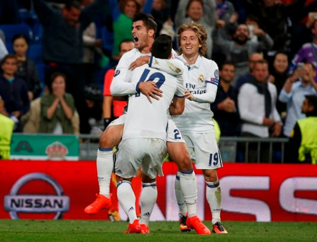 real madrid 039 s alvaro morata celebrates goal with team mates james rodriguez and luka modric against sporting lisbon on september 14 2016 photo reuters real madrid 039 s alvaro morata celebrates goal with team mates james rodriguez and luka modric against sporting lisbon on september 14 2016 photo reuters