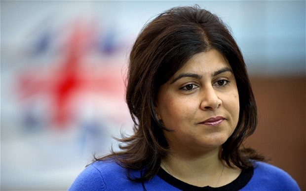 former minister of state for faith and communities and conservative party chairman baroness sayeeda warsi photo afp