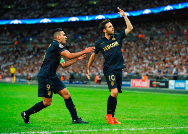 monaco 039 s bernardo silva celebrates with radamel falcao after scoring their first goal against tottenham hotspur at wembley stadiumon september 14 2016 photo reuters monaco 039 s bernardo silva celebrates with radamel falcao after scoring their first goal against tottenham hotspur at wembley stadiumon september 14 2016 photo reuters