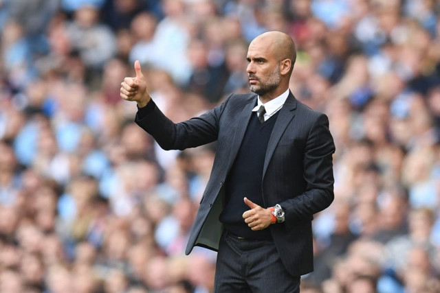 pep guardiola gives a thumbs up from the touchline at the etihad stadium in manchester on september 17 2016 photo afp pep guardiola gives a thumbs up from the touchline at the etihad stadium in manchester on september 17 2016 photo afp