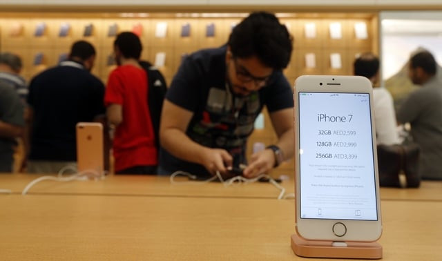 customers gather at a us tech giant apple store during the launch of the new iphones on september 17 2016 at the mall of the emirates in dubai photo afp customers gather at a us tech giant apple store during the launch of the new iphones on september 17 2016 at the mall of the emirates in dubai photo afp