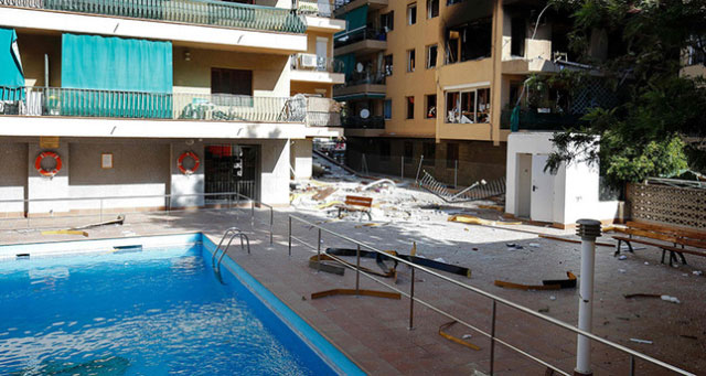 it was not immediately clear what caused the blast which took place in residential building in premia de mar photo afp