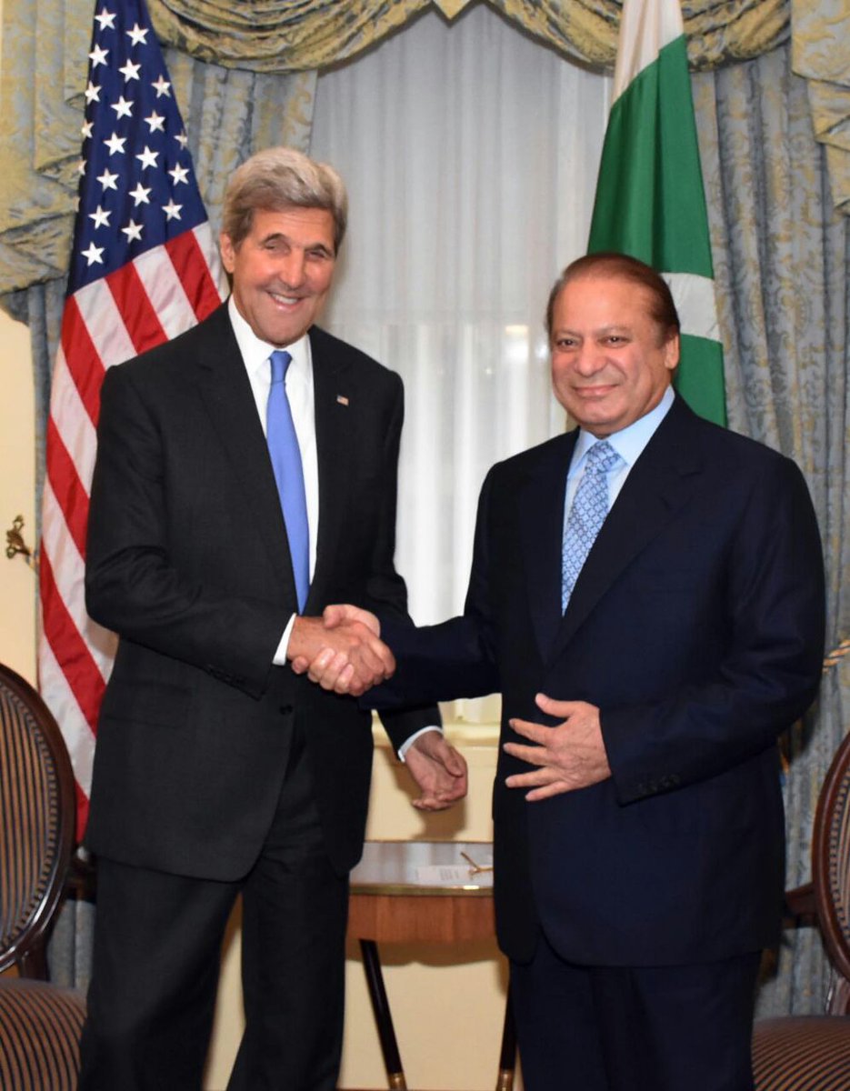 prime minister nawaz sharif meets us secretary of state john kerry in new york on monday photo pid