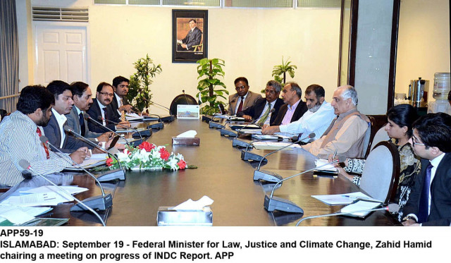 federal minister for law justice and climate change chairing a meeting on progress of indc report photo app federal minister for law justice and climate change chairing a meeting on progress of indc report photo app