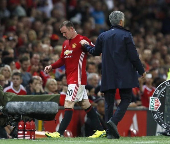 manchester united 039 s wayne rooney shakes the hand of manager jose mourinho as he is substituted off photo reuters