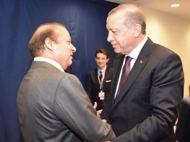 pm nawaz sharif greets turkish president tayyip erdogan in new york on the sidelines of unga photo inp pm nawaz sharif greets turkish president tayyip erdogan in new york on the sidelines of unga photo inp
