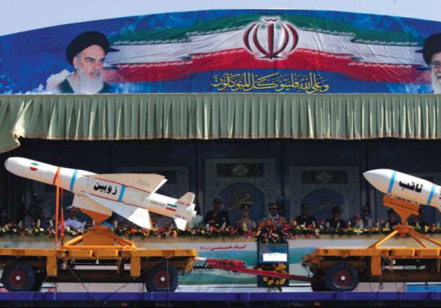 iranian military parade showcasing missiles photo reuters