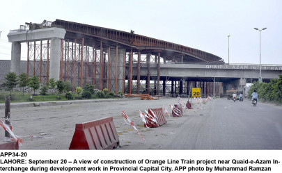 under construction orange line project half way through
