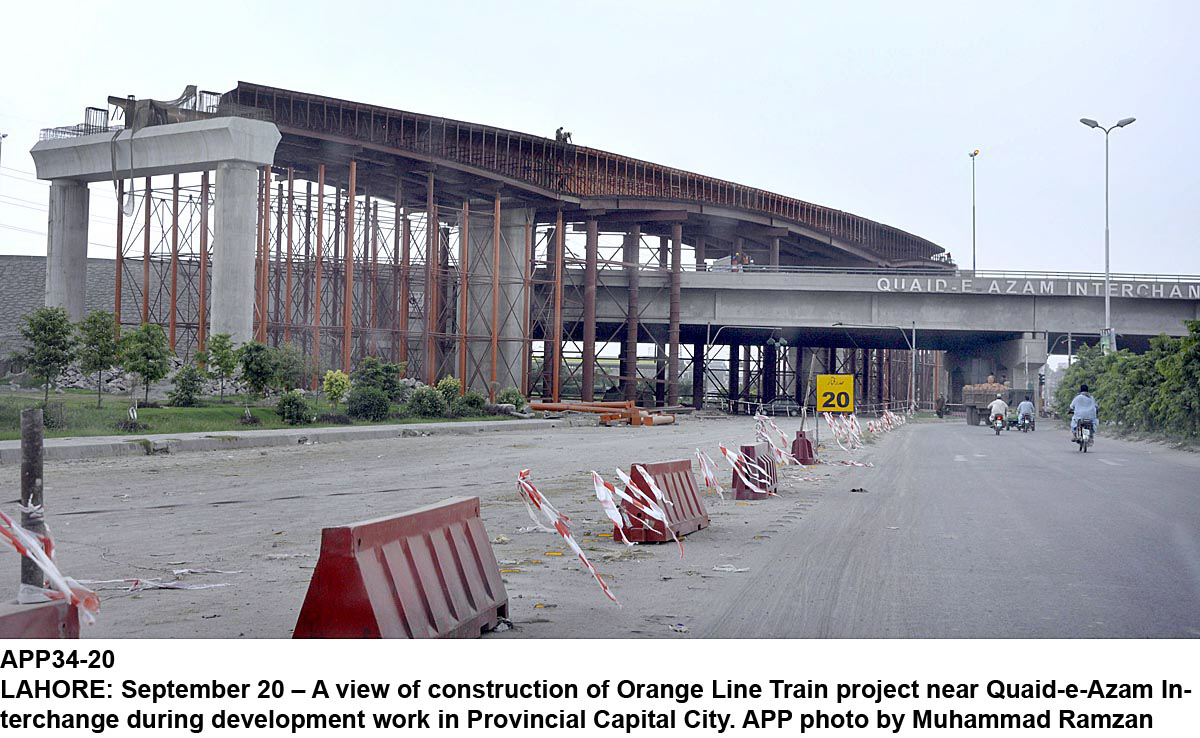 Under construction Orange Line project half way through