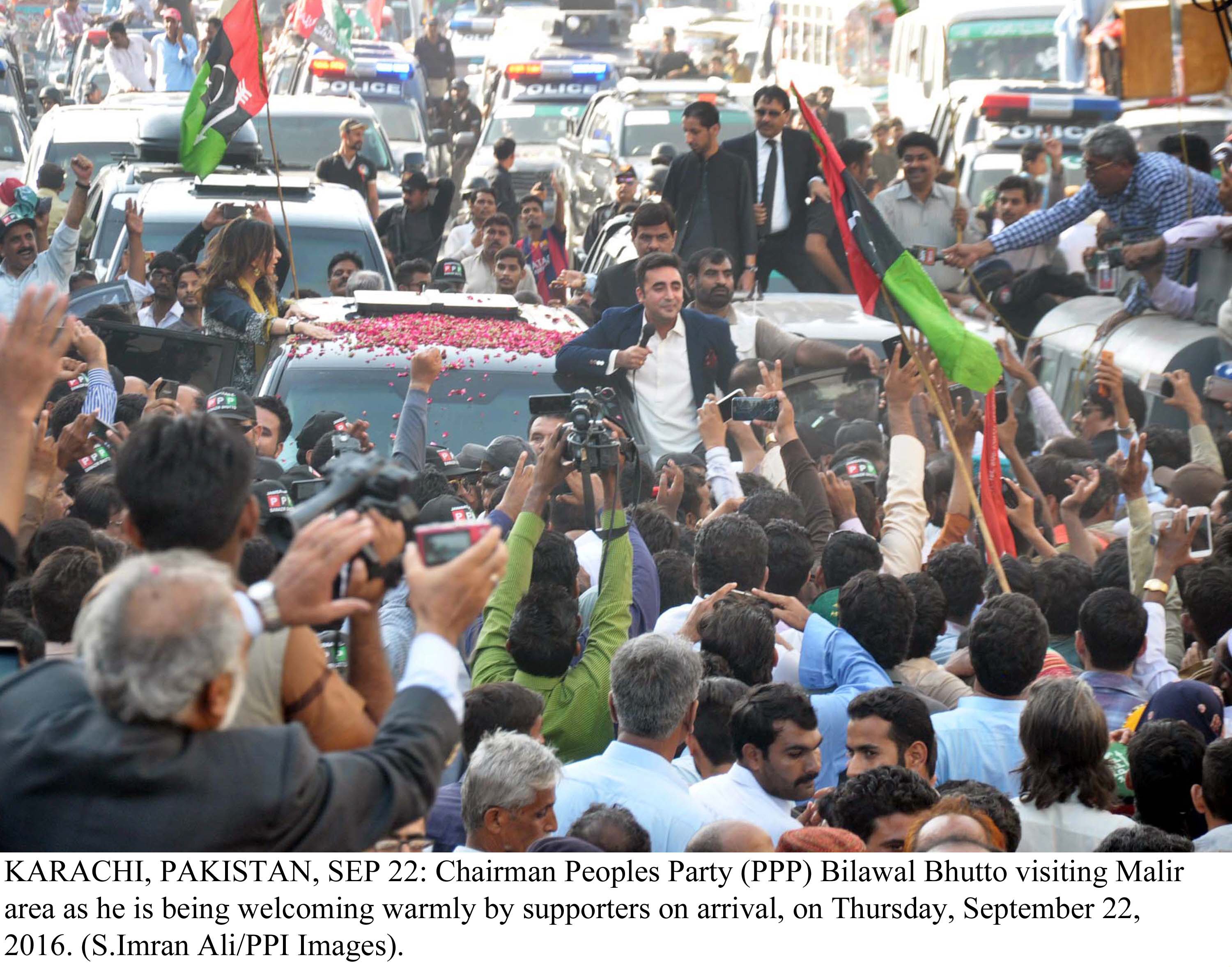 chairman peoples party bilawal bhutto visiting malir areas on thursday photo ppi