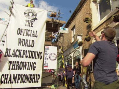 food fight british sausage thrower wins black pudding championship food fight british sausage thrower wins black pudding championship