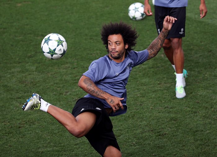 real madrid 039 s marcelo attends a training session photo reuters