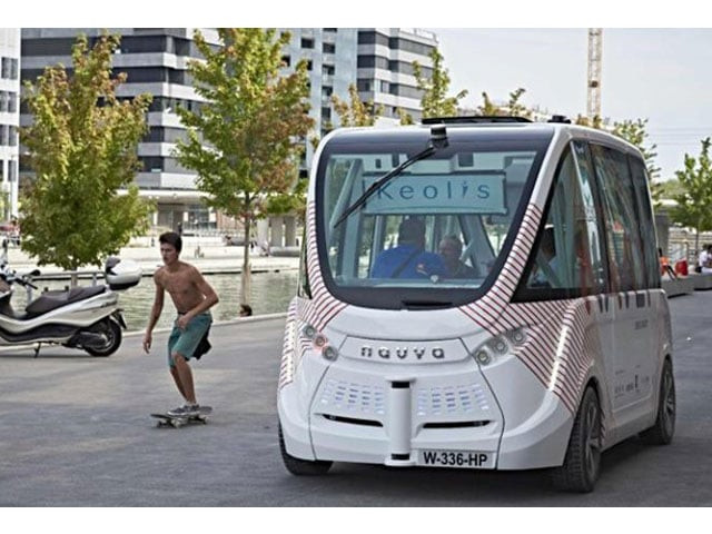 the electric powered minibus able to carry up to 12 passengers has been tested in japan singapore and california photo afp the electric powered minibus able to carry up to 12 passengers has been tested in japan singapore and california photo afp