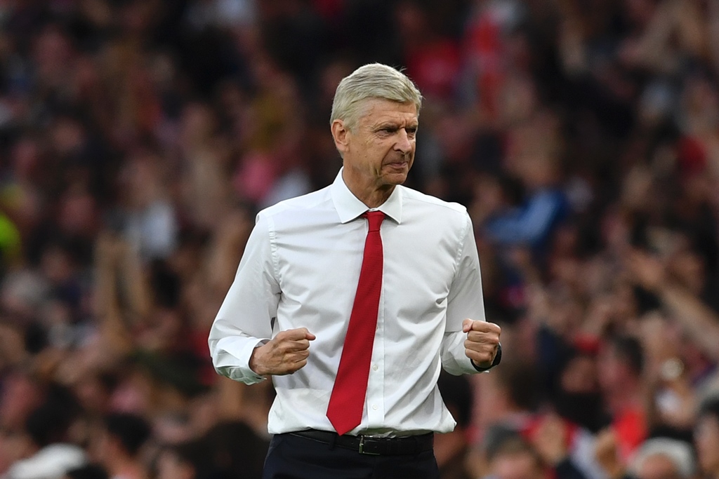 arsene wenger celebrates at the emirates stadium in london on september 24 2016 photo afp