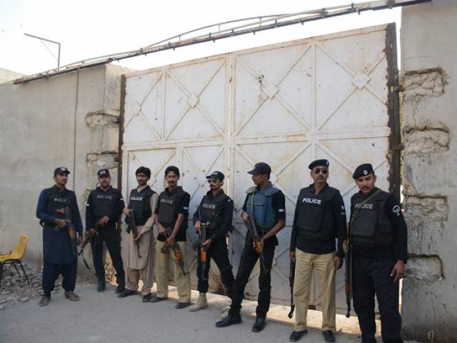 ctd team conducted a raid on a tip off in orangi town and seized a huge cache of arms photo file