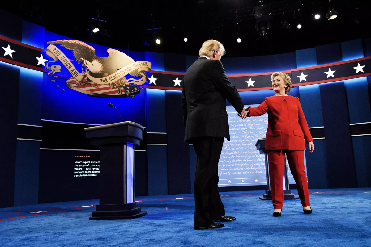 republican presidential nominee donald trump l and democratic presidential nominee hillary clinton greet each other before the first us presidential debate at hofstra university september 26 2016 in hempstead new york photo afp republican presidential nominee donald trump l and democratic presidential nominee hillary clinton greet each other before the first us presidential debate at hofstra university september 26 2016 in hempstead new york photo afp