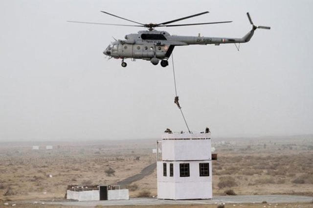 indian air force 039 garuda 039 commandos descend from a helicopter during iaf exercise iron fist 2016 at pokhran in the western indian state of rajasthan on march 18 2016 photo afp indian air force 039 garuda 039 commandos descend from a helicopter during iaf exercise iron fist 2016 at pokhran in the western indian state of rajasthan on march 18 2016 photo afp