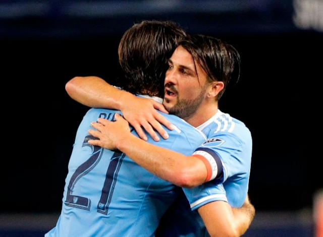 nycfc midfielder andrea pirio l and forward david villa r photo reuters nycfc midfielder andrea pirio l and forward david villa r photo reuters