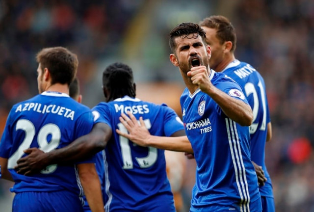 chelsea 039 s diego costa celebrates scoring their second goal against hull on october 1 2016 photo reuters chelsea 039 s diego costa celebrates scoring their second goal against hull on october 1 2016 photo reuters