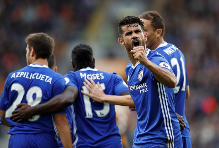 chelsea 039 s diego costa celebrates scoring their second goal against hull on october 1 2016 photo reuters