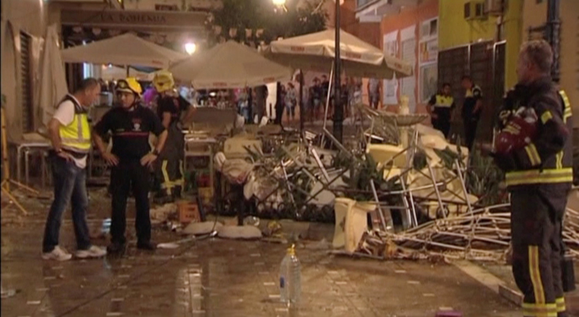 police and rescue services are pictured at the scene after a gas cylinder exploded in a cafe in velez malaga spain october 1 2016 in this still image taken from video photo reuters