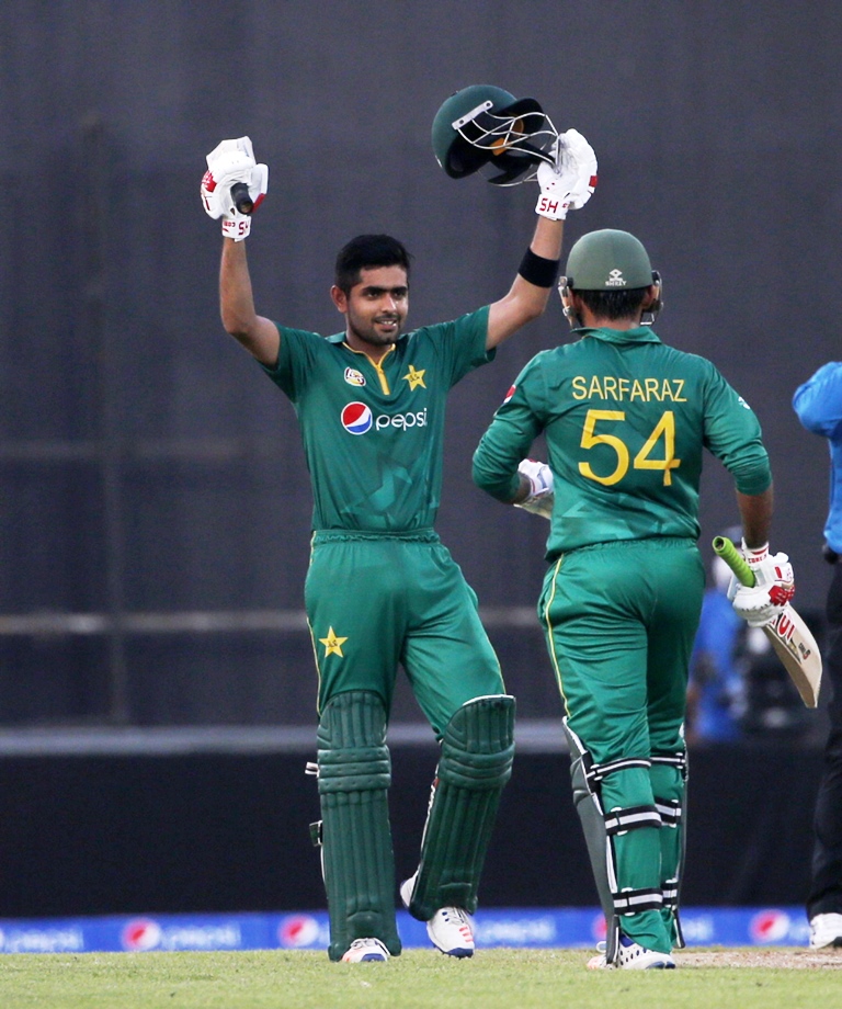 babar azam scored 123 off 126 balls for his second consecutive century against west indies photo afp