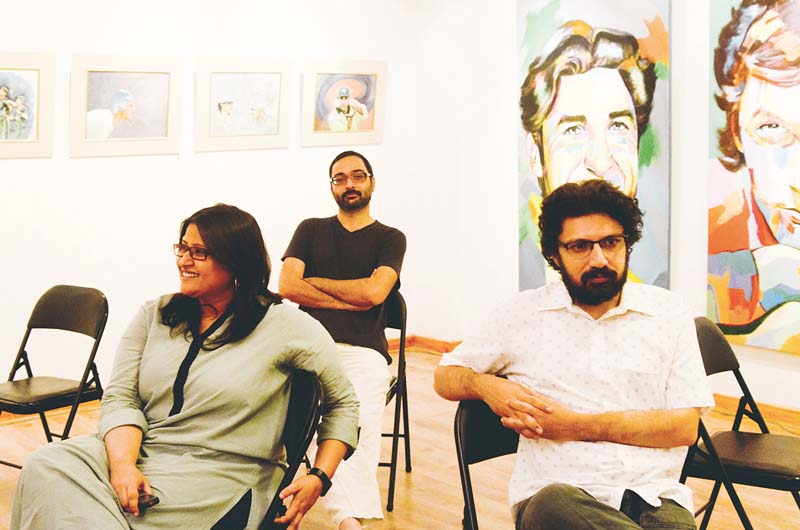 co directors farjad and meenu front row with producer mazhar zaidi sitting at the back photos publicity