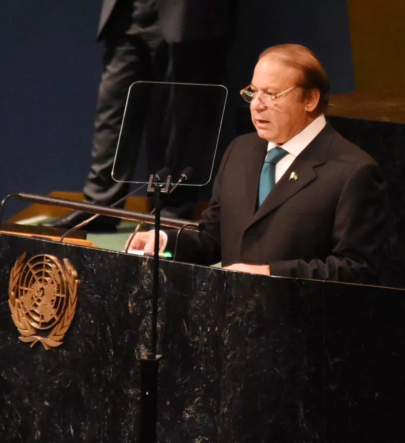 prime minister nawaz sharif addresses the 71st unga session in new york on wednesday photo pml n prime minister nawaz sharif addresses the 71st unga session in new york on wednesday photo pml n