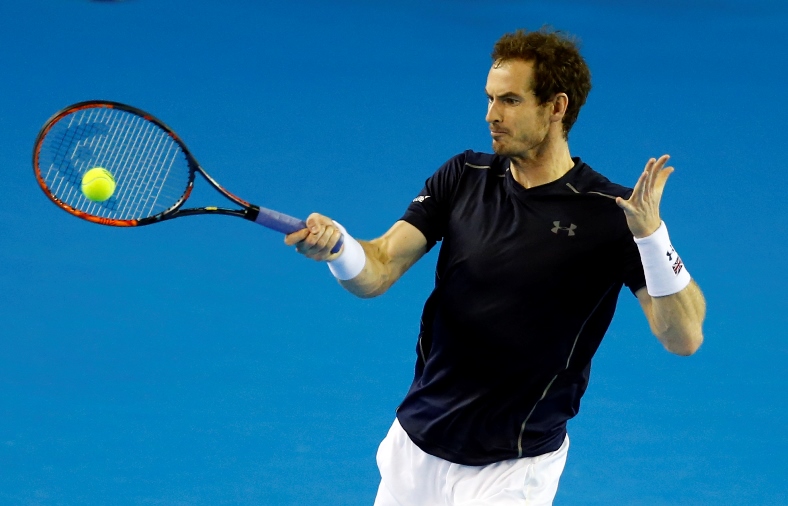 great britain 039 s andy murray in action against argentina 039 s guido pella photo reuters