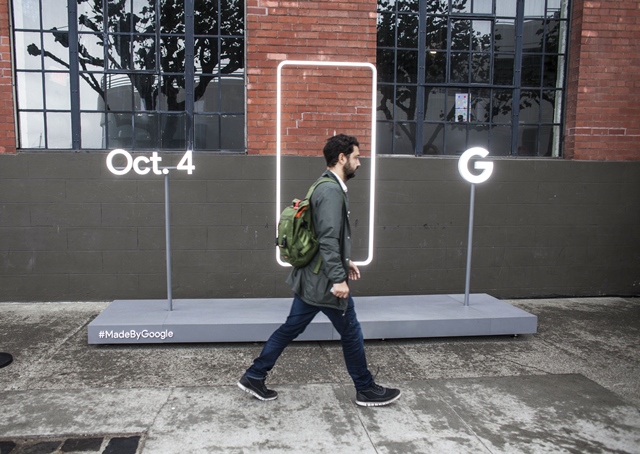 google launches pixel smartphones smart wi fi device chromecast vr headgear and google home at its event photo afp