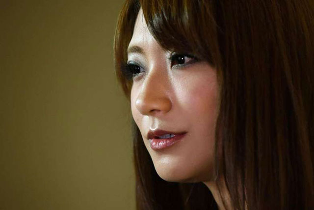 japanese actress saki kozai speaking during an interview with afp in tokyo photo afp