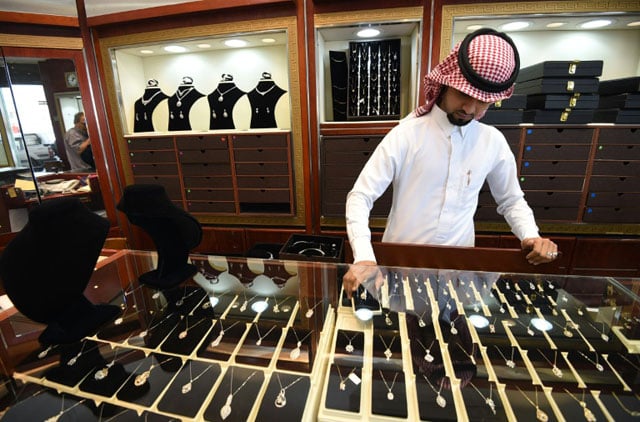 diamonds glitter in the display cases of saddam al yafae 039 s shop but the business has lost its sparkle photo afp