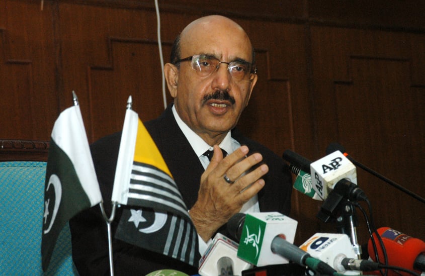 the ajk president said the army was responding to the unprovoked cross border firing from india along the line of control in a befitting manner and that they were proud the army was always alert to protect its territory and that should convey the message of unity within our ranks to all enemies of the country photo waseem nazir express