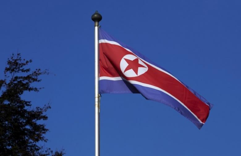 a north korean flag flies on a mast at the permanent mission of north korea in geneva photo reuters