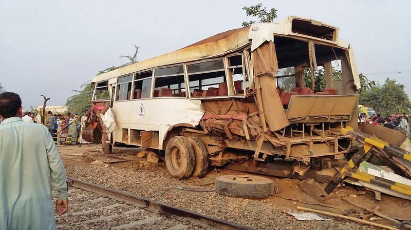 wreckage of the bus at the site of the accident photo app