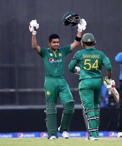 babar azam scored 123 off 126 balls for his second consecutive century against west indies photo afp babar azam scored 123 off 126 balls for his second consecutive century against west indies photo afp