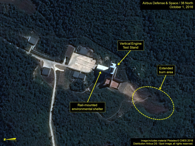 this satellite image provided by airbus defense amp space and 38 north on october 8 2016 shows the sohae satellite launching station in north korea photo afp this satellite image provided by airbus defense amp space and 38 north on october 8 2016 shows the sohae satellite launching station in north korea photo afp