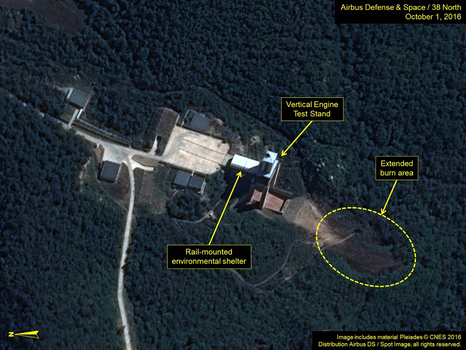 this satellite image provided by airbus defense amp space and 38 north on october 8 2016 shows the sohae satellite launching station in north korea photo afp