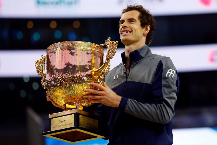 britain 039 s andy murray holds his trophy after defeating bulgaria 039 s grigor dimitrov photo reuters