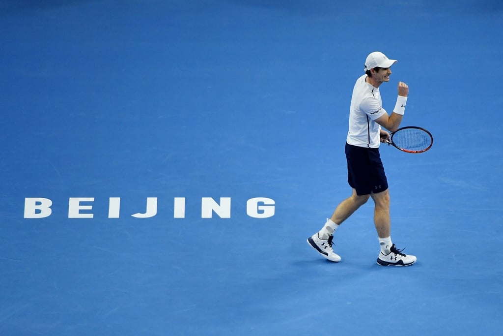 andy murray at the china open tennis tournament in beijing on october 9 2016 photo afp